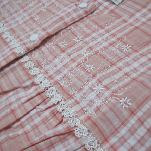 Ladies Short Sleeve Pink House Coat Robe 2x NOS - Picture 8 of 9